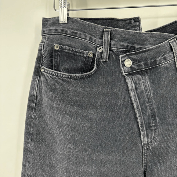AGOLDE Criss Cross Straight in Shambles Frayed Raw Hem High Rise Jeans Size 31 - Picture 9 of 14